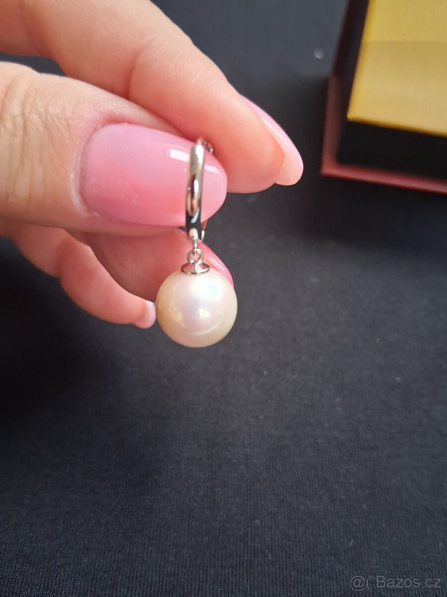 Naušnice s přírodní perlou nové - 3