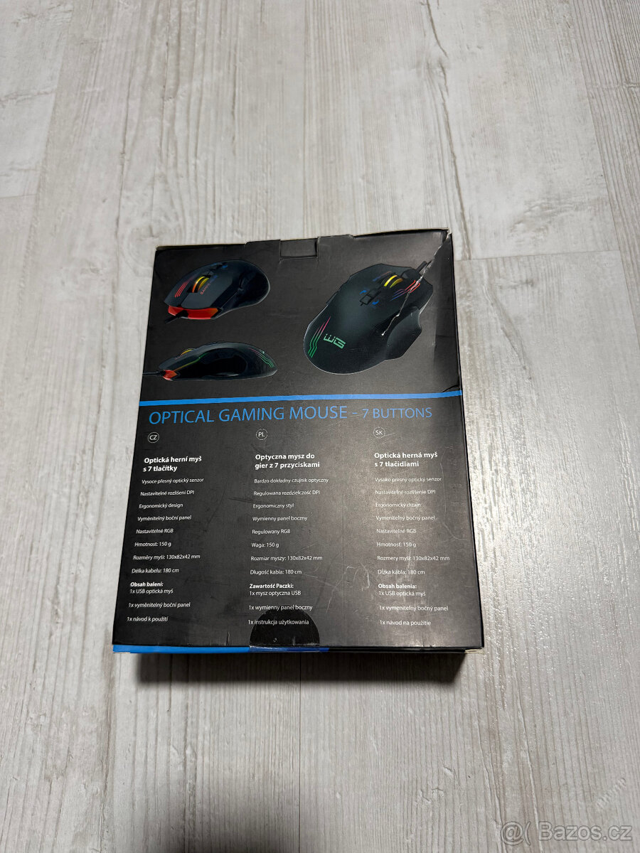 Prodám herní myš WG1 RGB - NOVÁ - 3