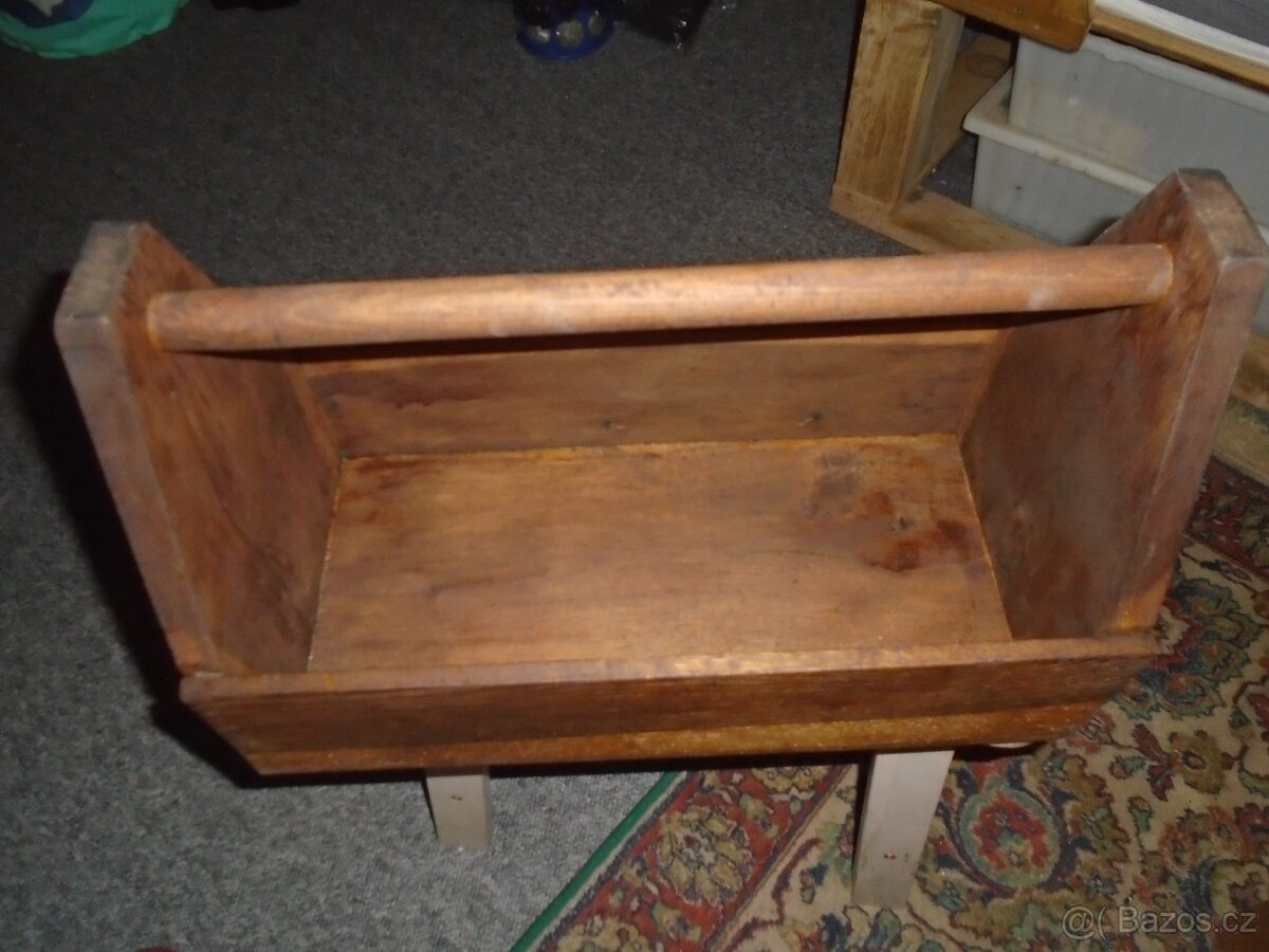Dřevěný nosič - box na nářadí s rukojetí - 3