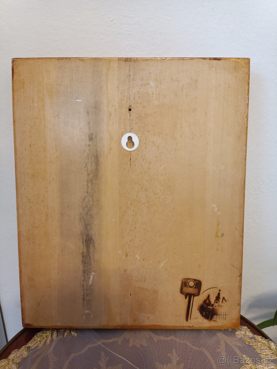 Starožitná dřevěná, lakovaná a zlacená Ikona. - 3