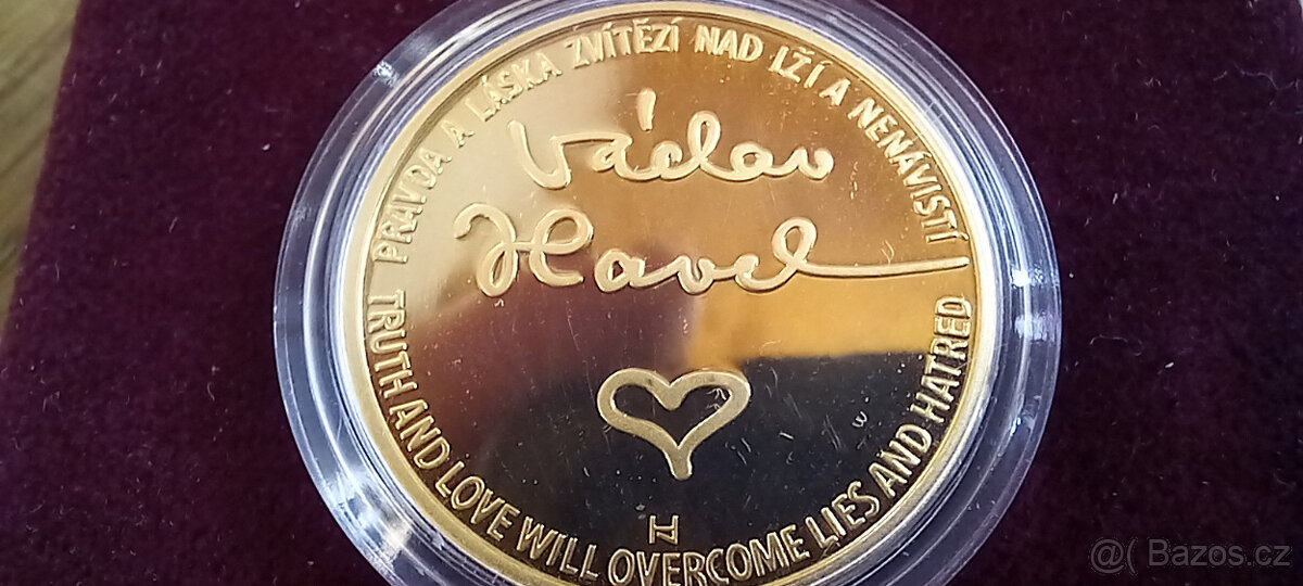 Zlatá pamětní medaile Václav Havel 2012 1/2oz 999,9 Au proof - 3