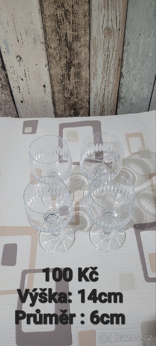 Staré Skleničky na koňak z českého skla - 3