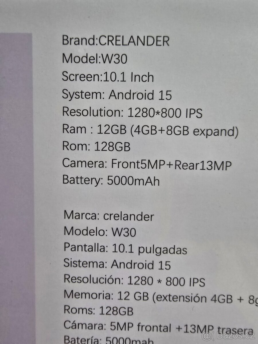 Tablet CRELANDER W30. Nový 4/128 GB - 3