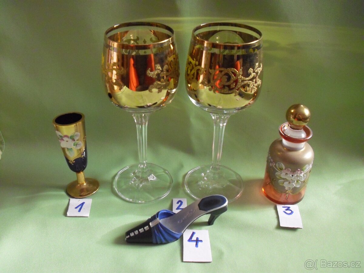 Novoborské sklo a poháry na víno. - 3