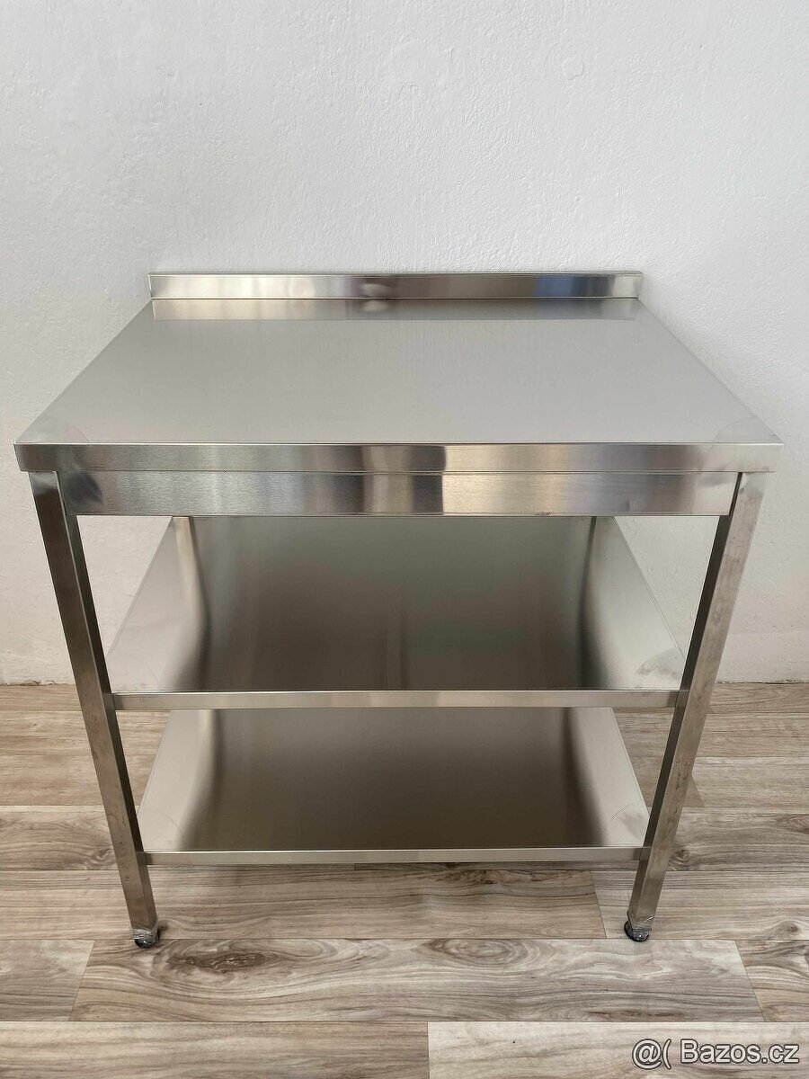 Přístěnný nerezový stůl 2 police, různé míry - 3