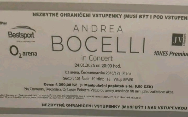 ANDREA BOCELLI – O2 ARENA PRAHA 🎶 - 3