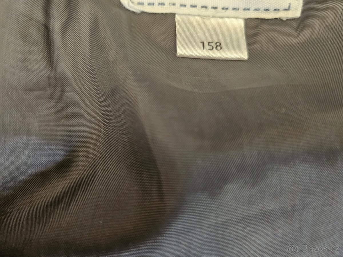 Tmavě šedá zateplená bunda, vel. 158 - 3