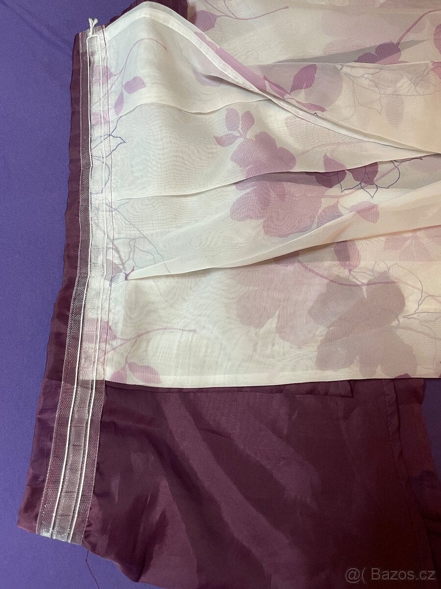 Záclona do kuchyně vínová š120x délka 126 - 3