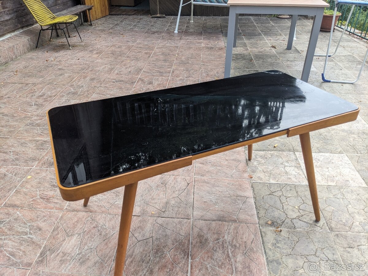 Retro stůl brusel (60. léta) z opaxitu v hezkém stavu - 3