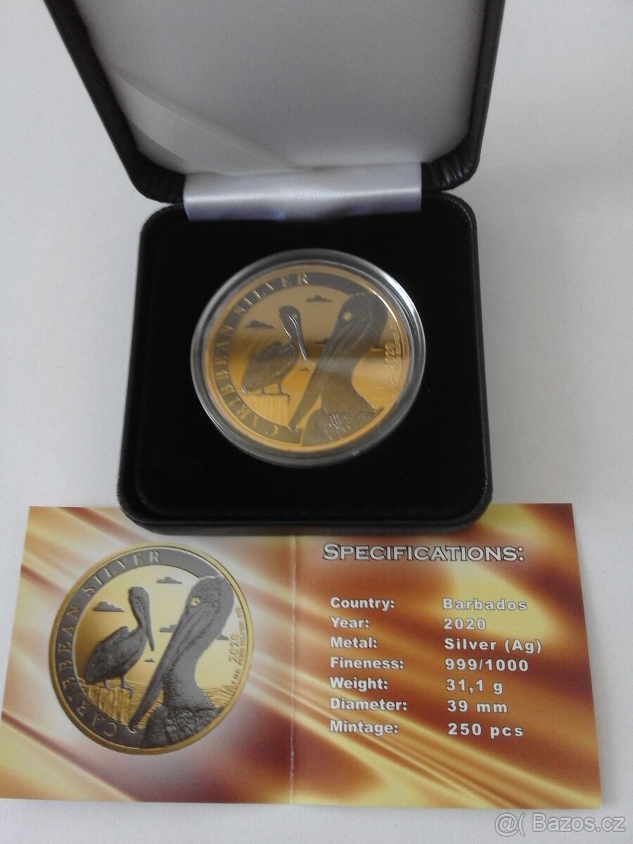 Stříbrná mince Pelikán s rutheniem a zlatem - 3