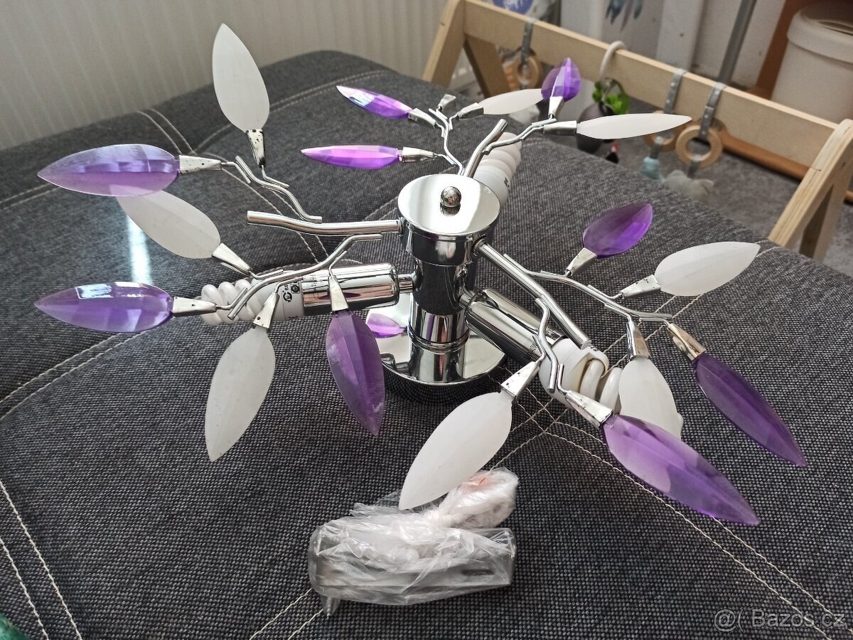 Stropní světlo - křišťálové listy - - 3