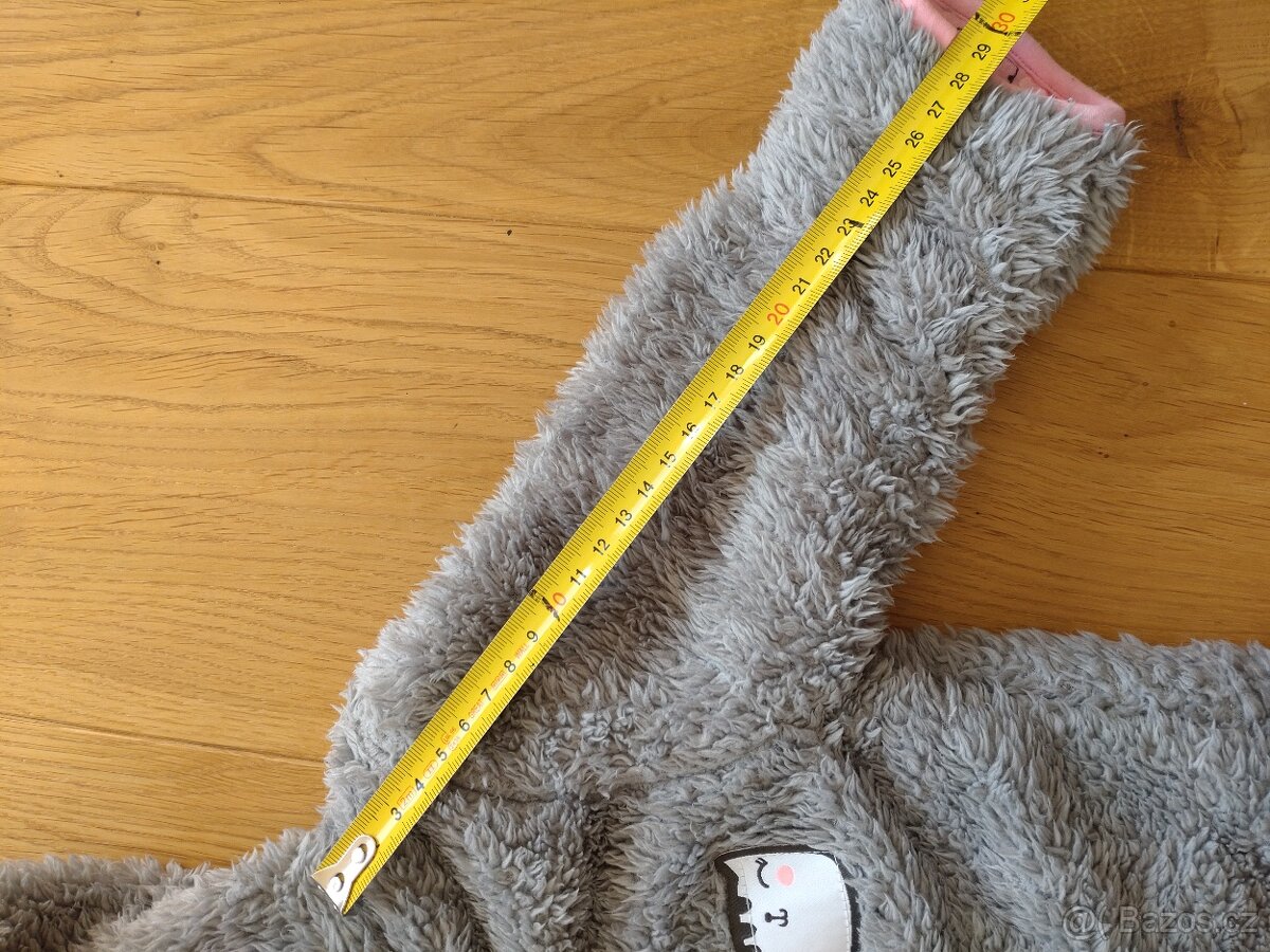 Zimní kombinéza šedá chlupatá (80) - 3