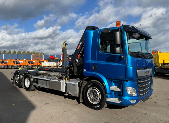 DAF CF340 6x2 - hákový nosič kontejnerů s hydraulickou rukou - 3