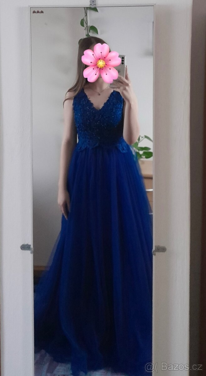 Modré plesové šaty - 3