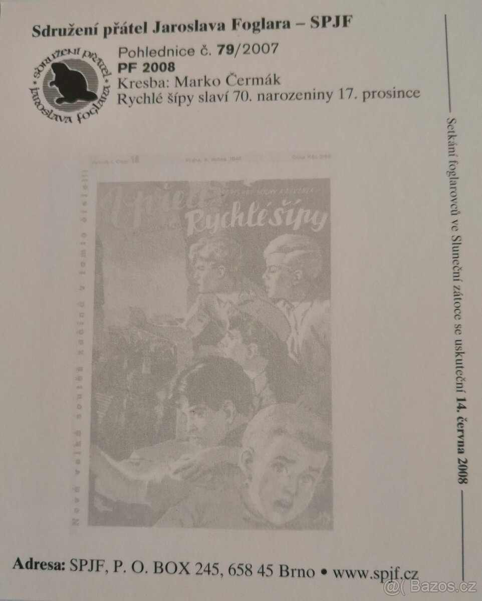 Prodám novoroční PF pohlednici RYCHLÉ ŠÍPY - 3