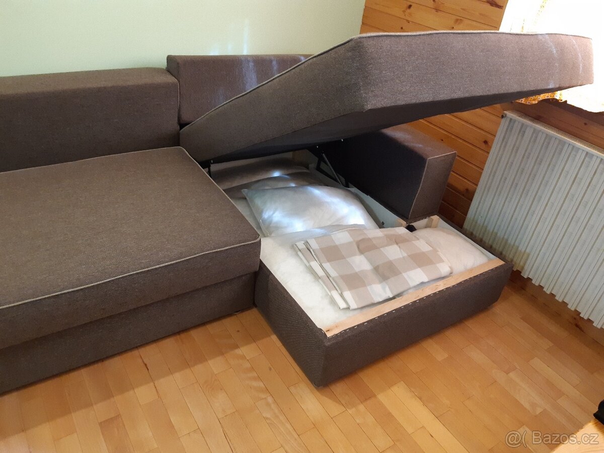 Velká rozkládací rohová sedací souprava - 3