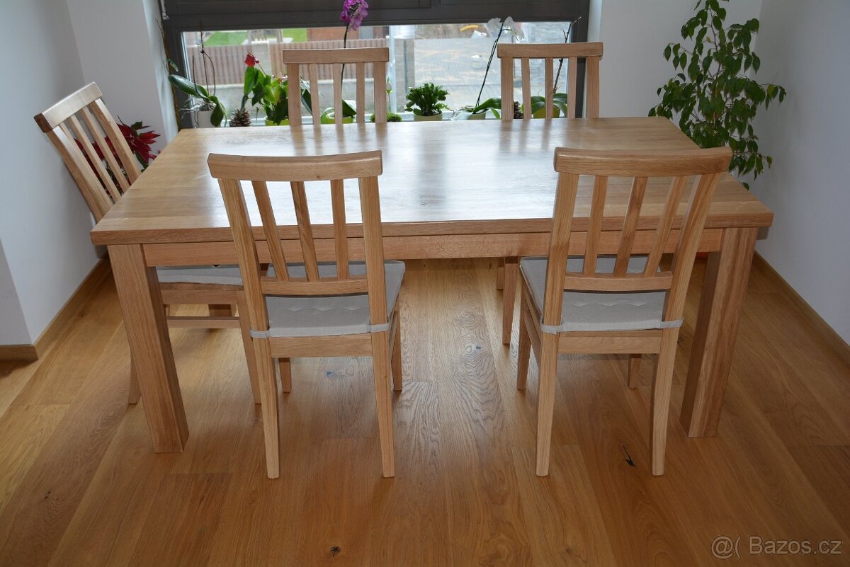 nový masivní dubový stůl, Odvezu a smontuji po celé Čr - 3