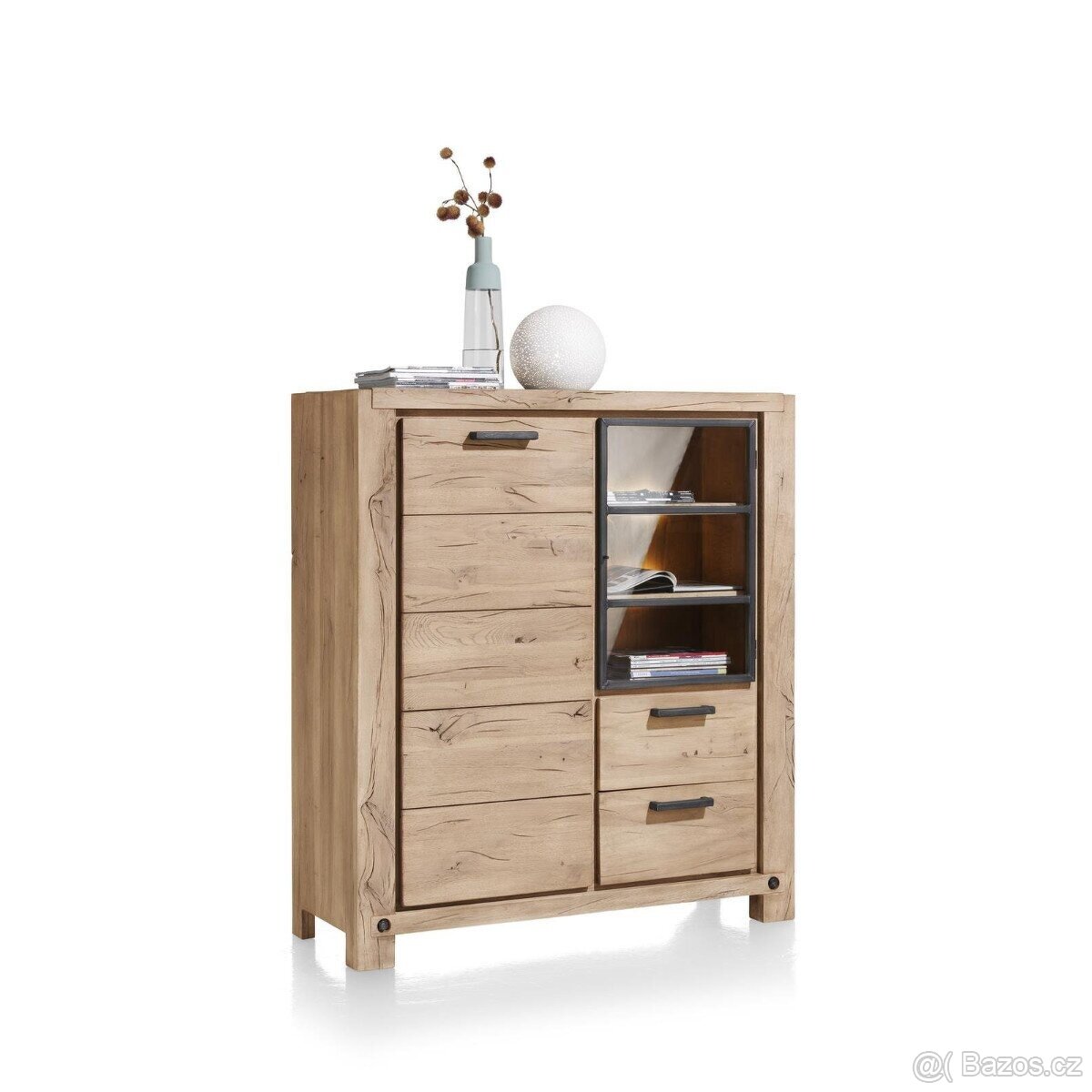 Dřevěná dubová skříň MAITRE – masiv/dub - 3