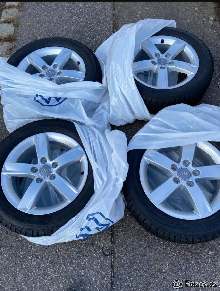 ALU kola originál Audi 5x112 Zimní sada zánovní - 3