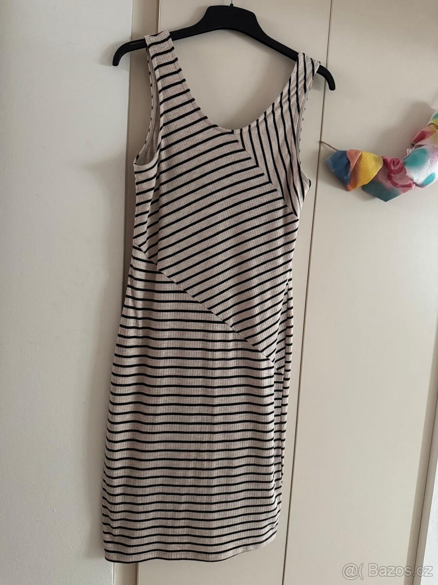 Béžové letní šaty s proužkem, Reserved, vel. M - 3