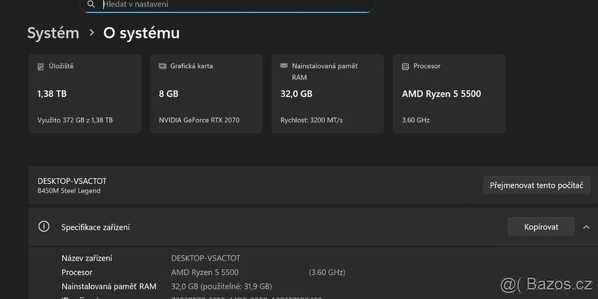 Ryzen 5500, RTX 2070 8GB, 32GB RAM, 1,5 TB Disk - 3