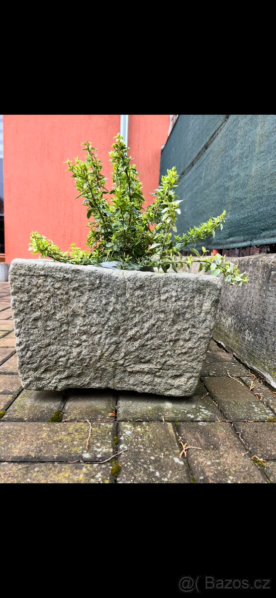 Kamenné kameninové koryto vintage selský styl - 3