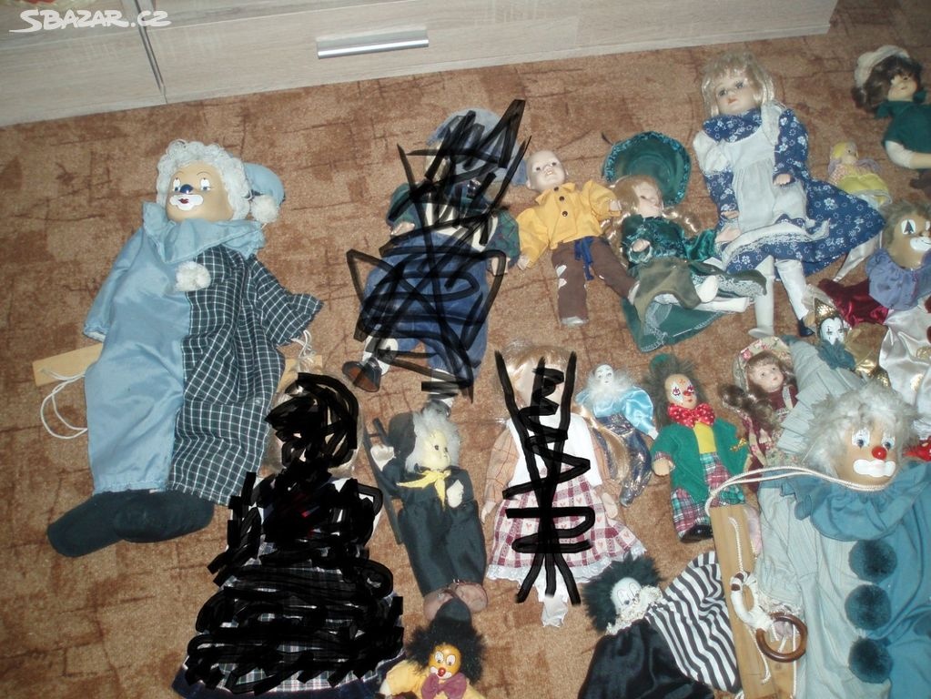 cca 30 kusů panenky a klauni porcelánová hlava -viz foto- ce - 3