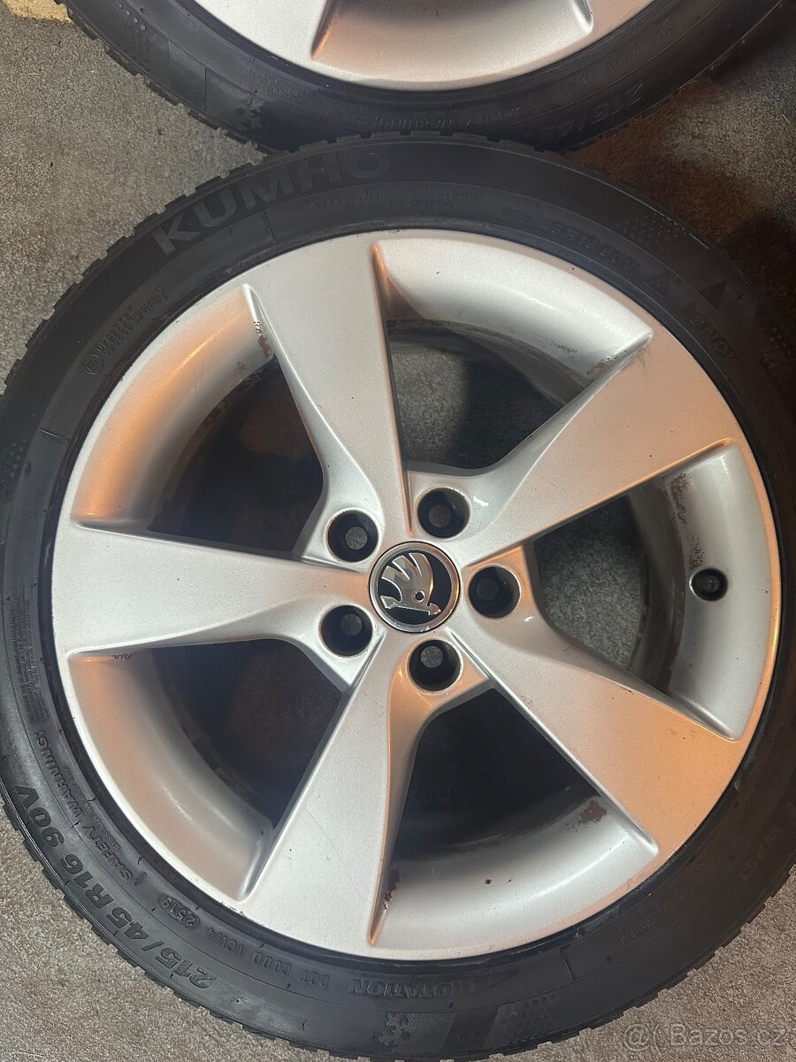 ALU Kola ŠKODA 5x100 R16 DIONE Zimní Pneu 215/45/16 - 3