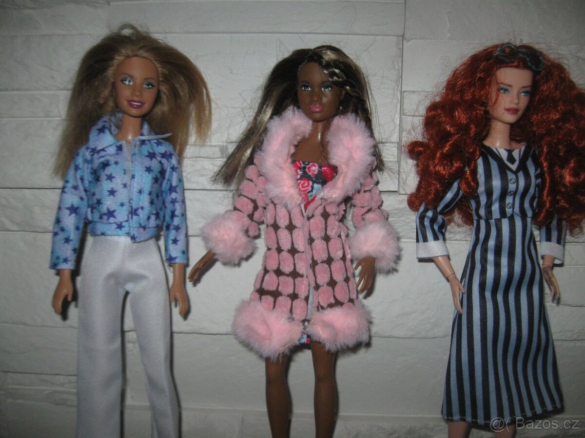 C sada 3ks oblečků na Barbie: šaty - 3