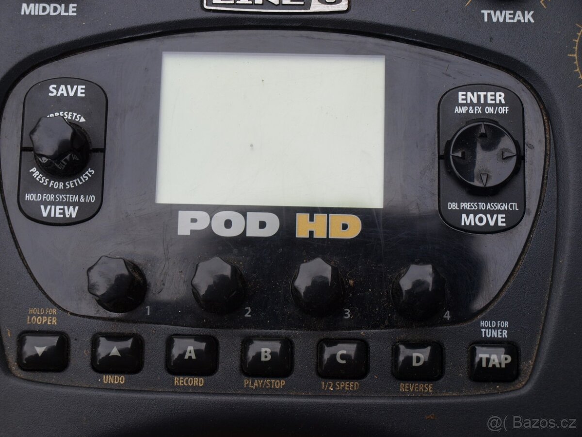PRODÁM multiefekt LINE6 POD HD - černá LEDVINA + držák - 3
