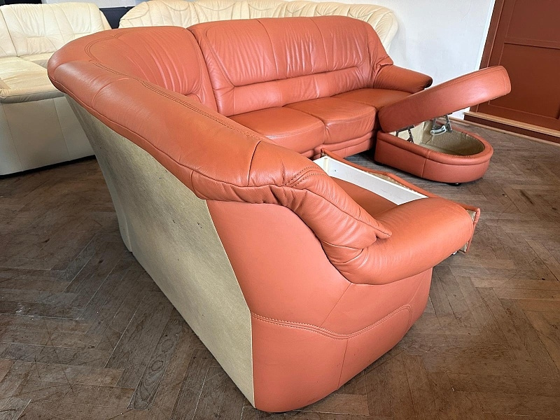 495 Kožená rohová sedací souprava sedačka HUMMEL - 3