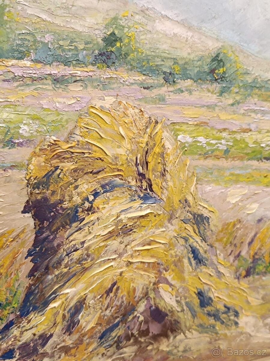 Obraz Schnurmacher, Šumavské žně, olej 52x65 - 3