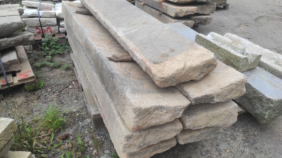 Staré kamenné schody, žulové schody, schod, 20 ks - 3