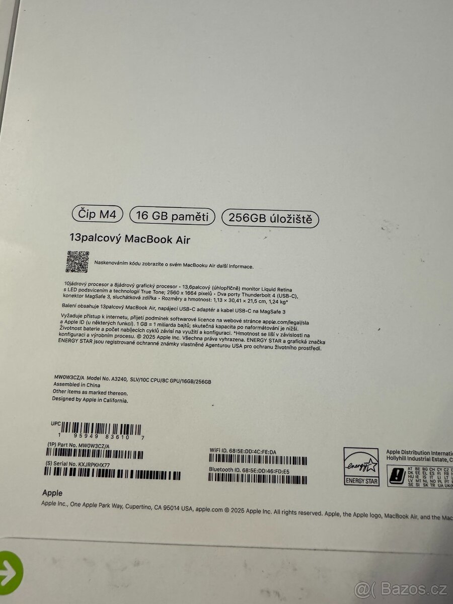 Macbook Air M4 13" | Nerozbalený | Plná záruka | 256/16 GB - 3