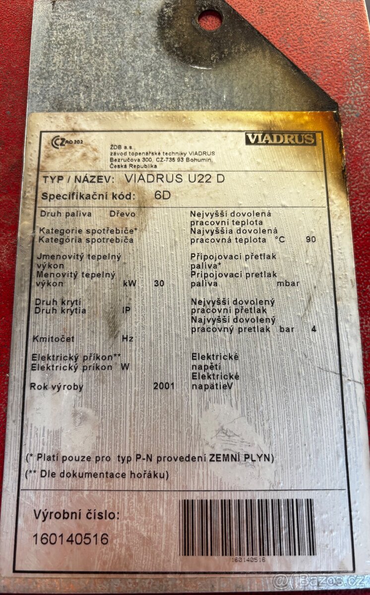 Prodám kotel Viadrus U22 - 3