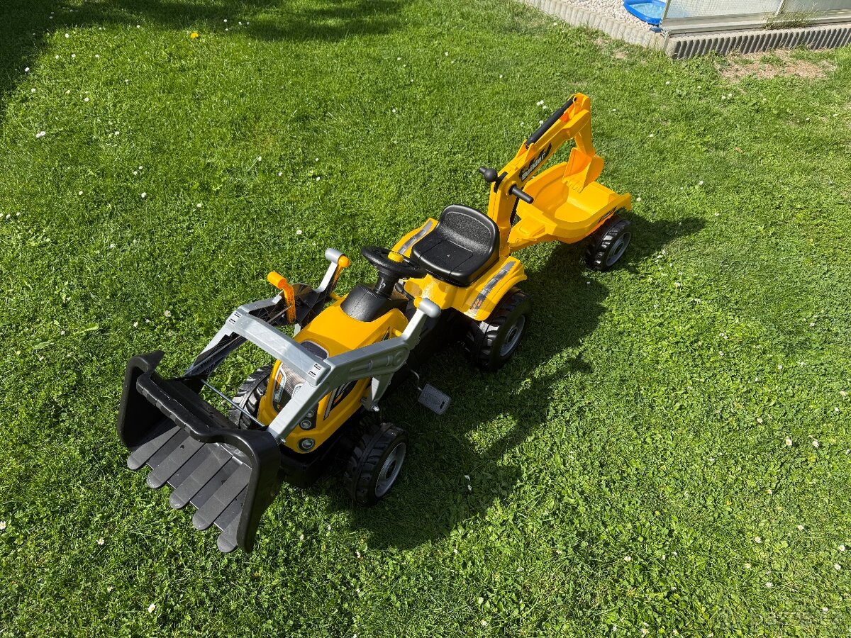 Smoby Šlapací traktor Builder Max s bagrem a vozíkem - 3