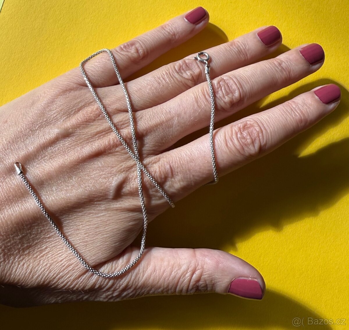 Stříbrný (Ag) silnější řetízek, 40 cm, sleva 500 Kč - 3