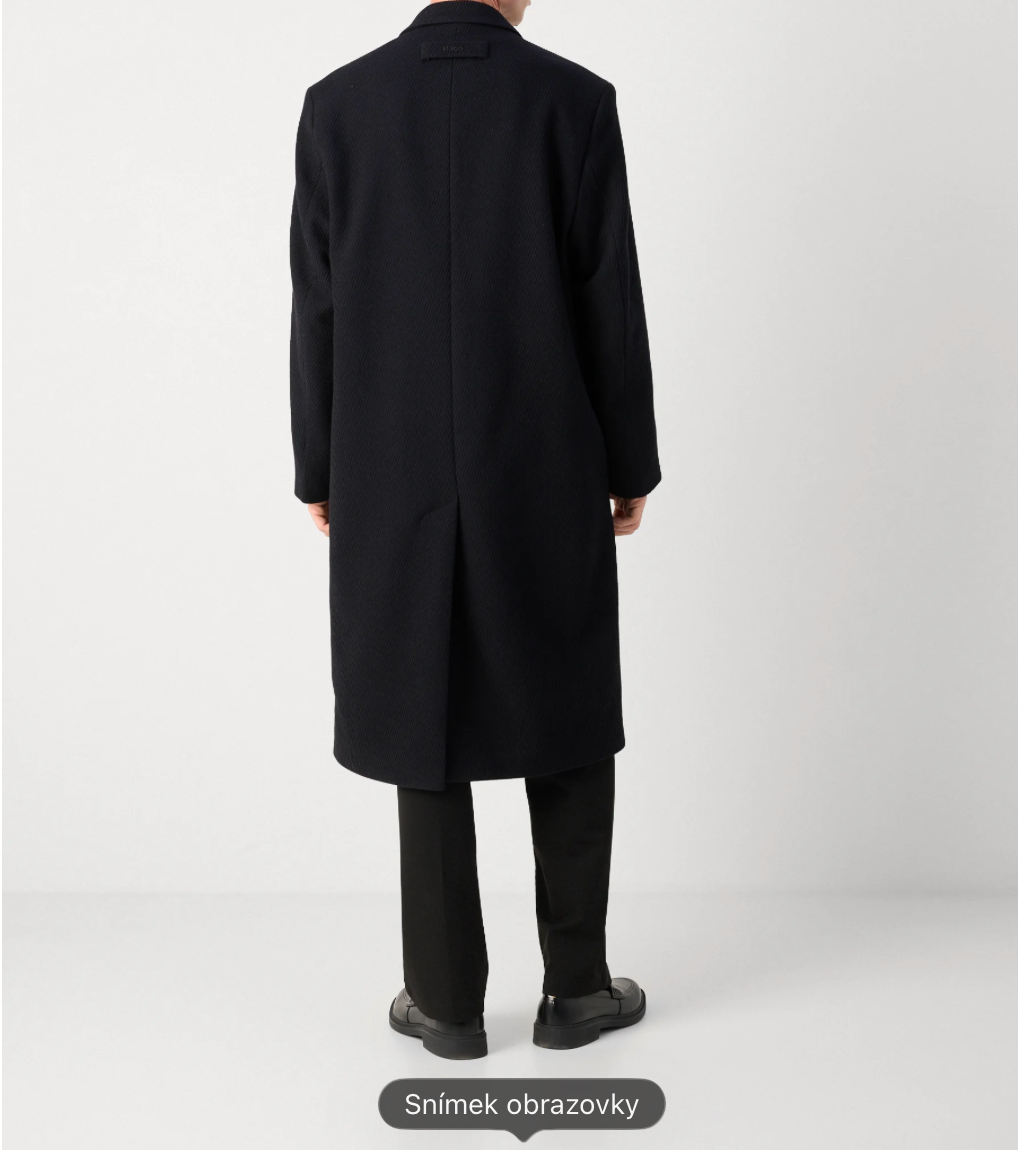 Zánovní pánský dlouhý kabát v černé barvě vel. 66 - 3