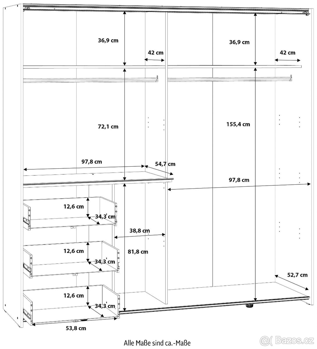 Šatní skřín Winns bílá 200cm Nová - 3