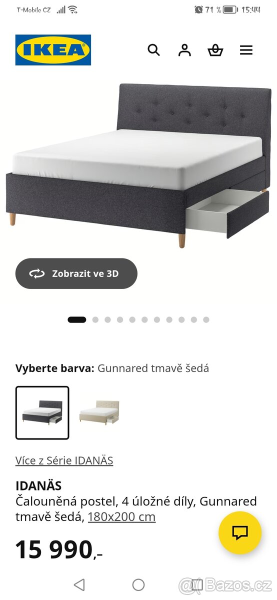 Čalouněná postel IKEA IDANAS 180x200 - 3