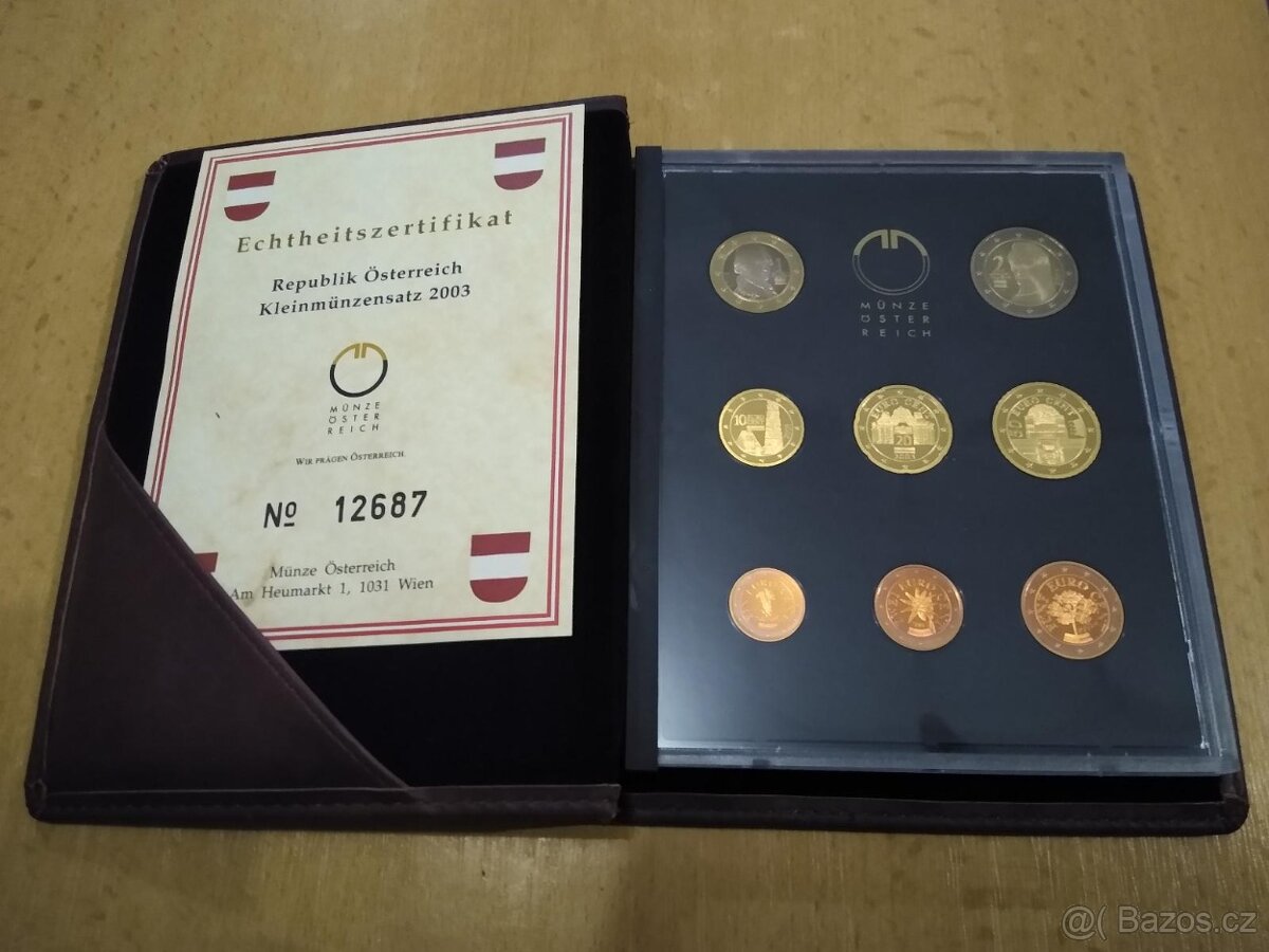 Sada oběžných euro mincí 2003 - Rakousko - PROOF - 3