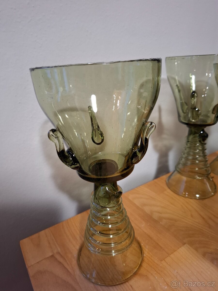 Lesní sklo - karafa a 6 sklenic - 3