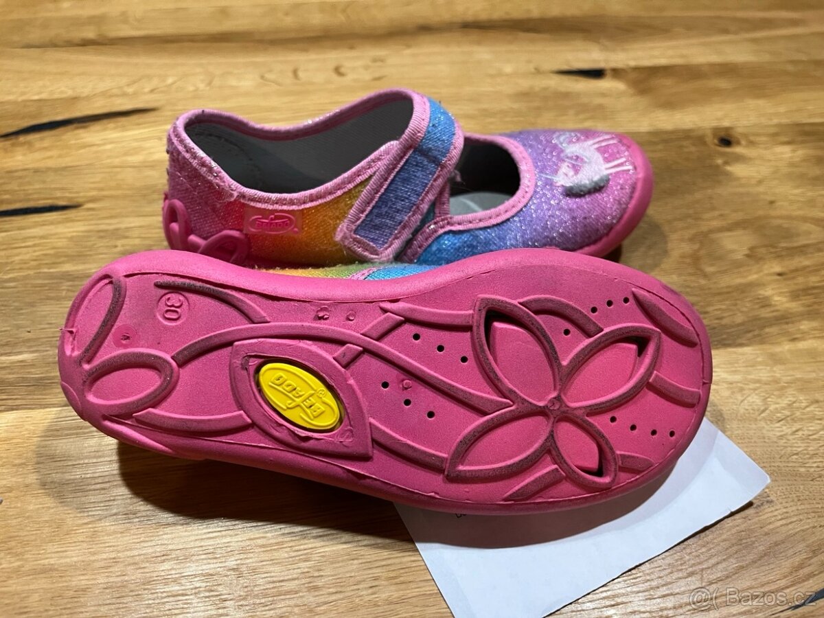 Dívčí baleríny Befado, duhové jednorožec vel. 30 - 3