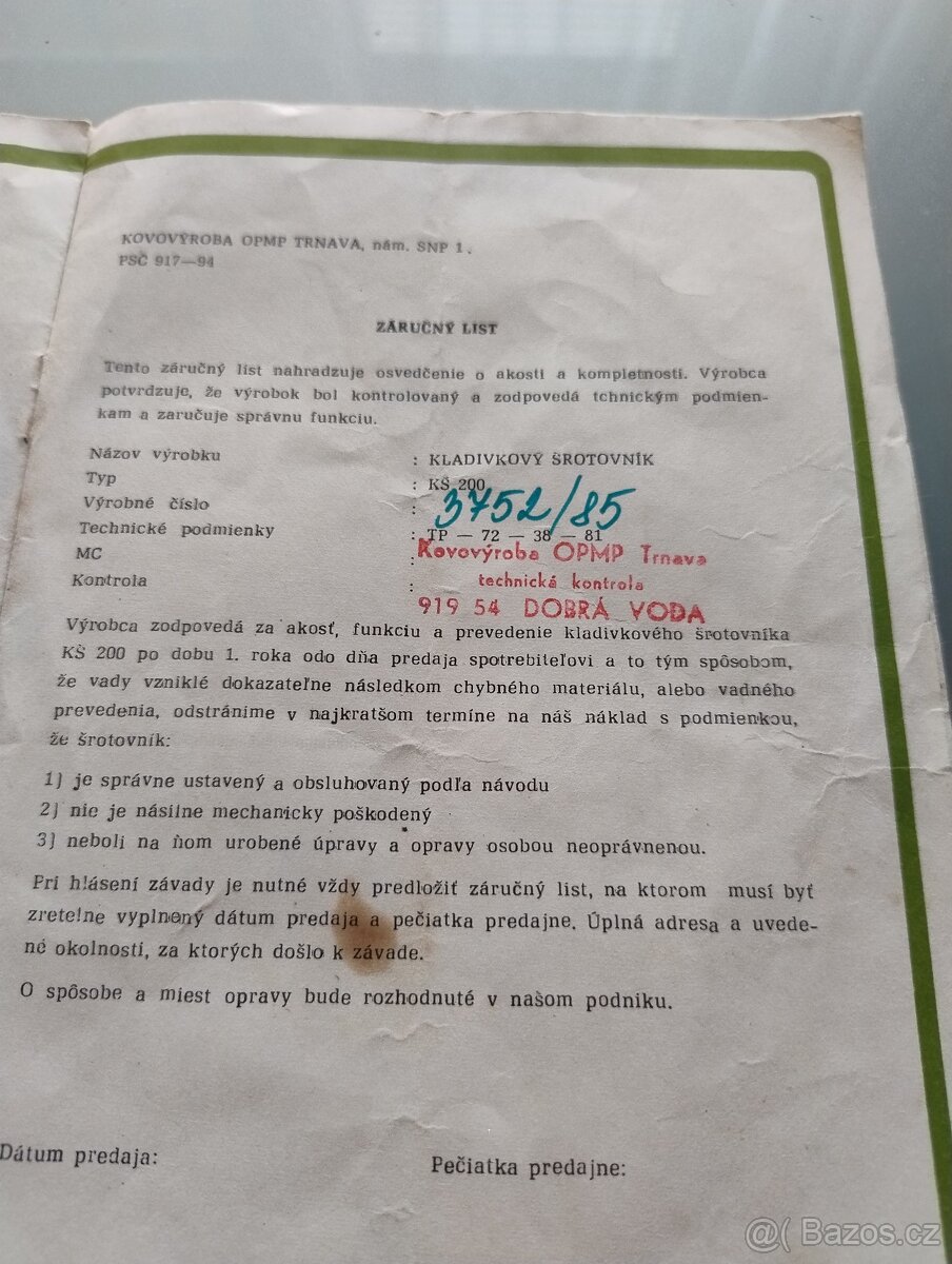 Šroťák na obilí KŠ 200 - 3