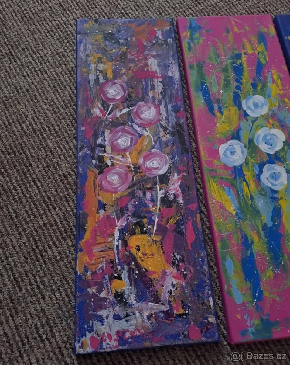 Ručně malované obrazy akryl - 3