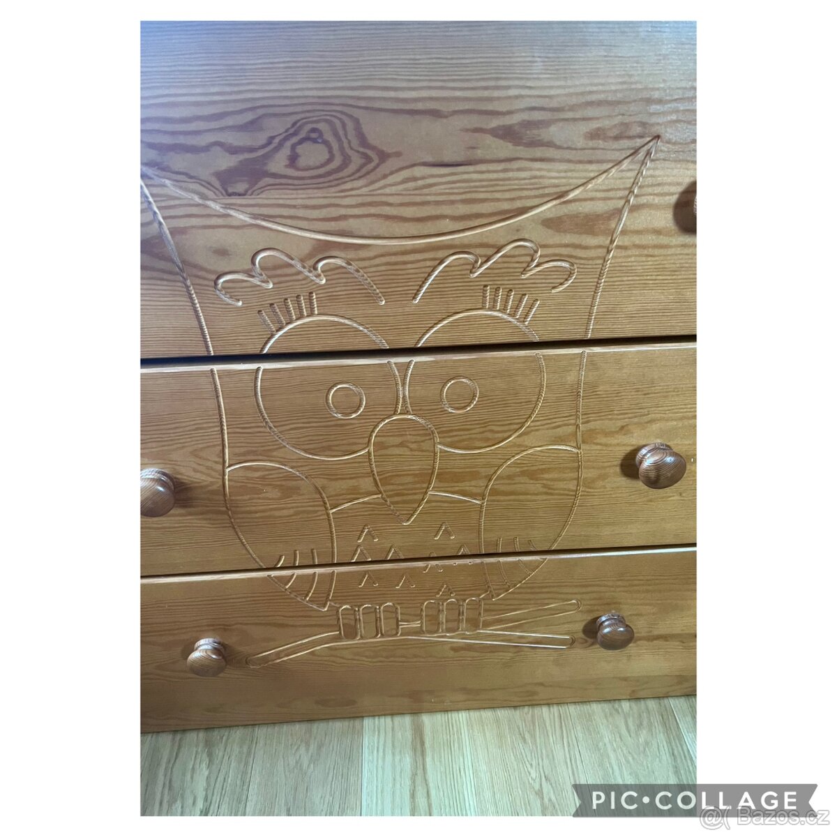 Postýlka s přebalovací komodou, dřevěná - 3