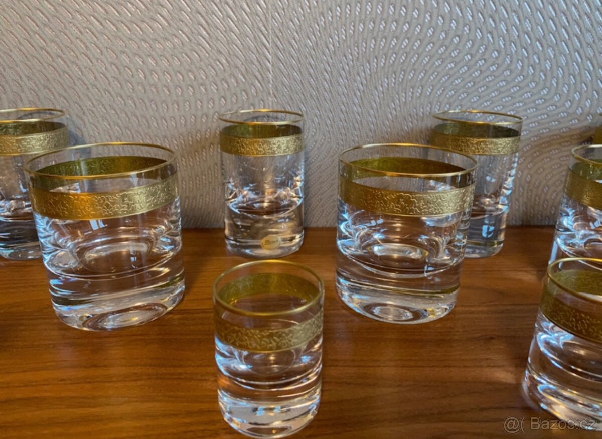 Set skleniček Moser , 18 kusů , 24K zlato, Splendid - 3