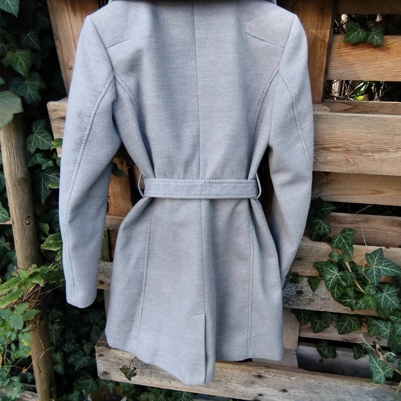 Dámský elegantní podzimní kabát H&M šedý černý - 3