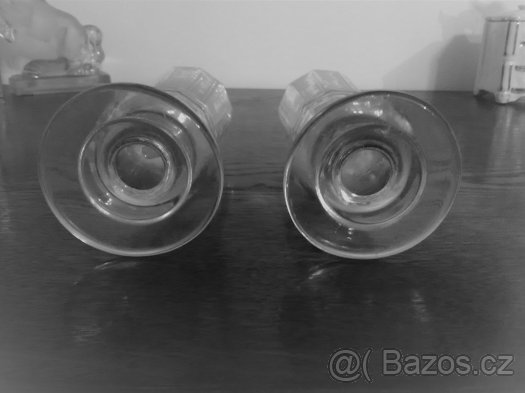 Pár sklenic foukané , řezané. - 3