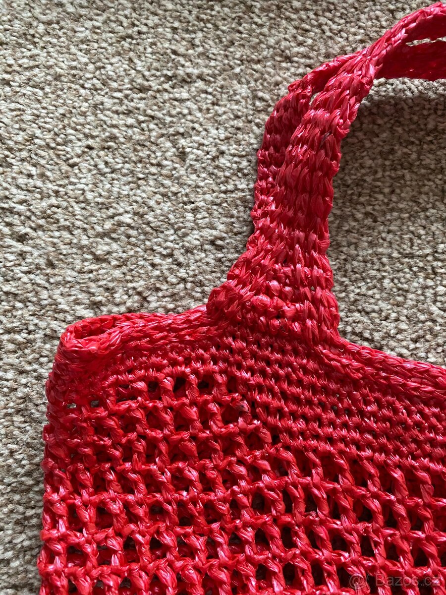 Nové lýkové tašky na knoflíky - červená, fialová - 3